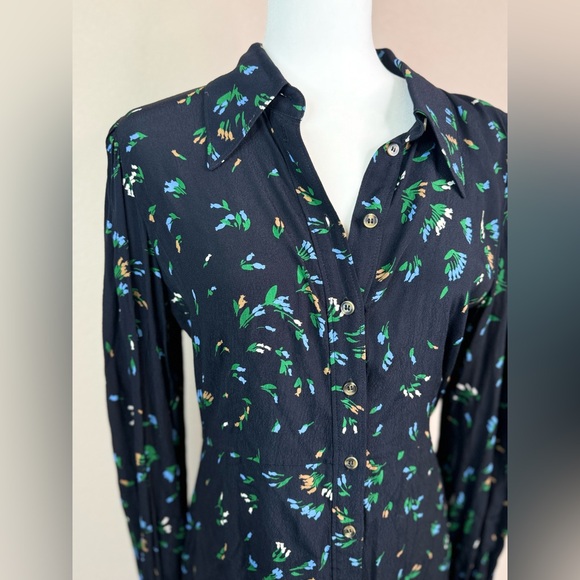 Ganni PRINTED CREPE DRESS IN VERDANT GREEN size 40 - Picture 5 of 8